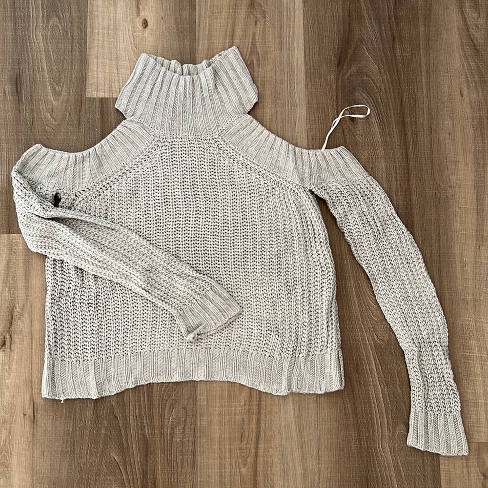 Cold shoulder sweater